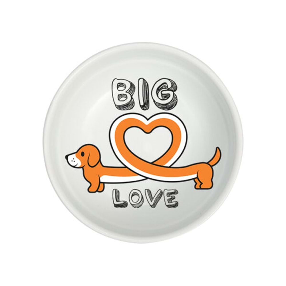 Natura Seramik Mama Kabı Dog Love 400 ml 15 cm