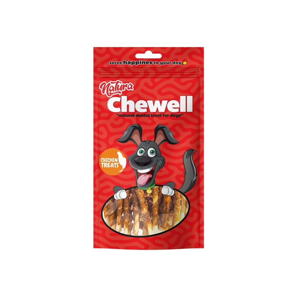 Natura Chewell Chicken Sticks - Tavuk Sargılı Kemik Köpek Ödülü 90 Gr