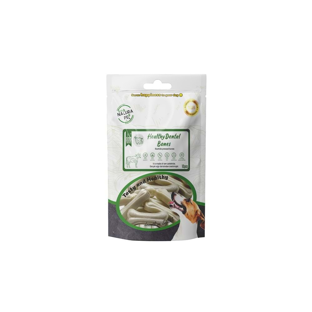 Eco Natura Pet Healty Dental Bones Beyaz Pres Kemik 5cm 12li 90Gr