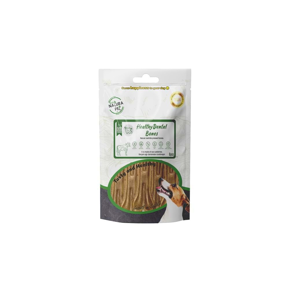 Eco Natura Pet Healty Dental Bones Natural Pres Kemik 8cm 6lı 120Gr