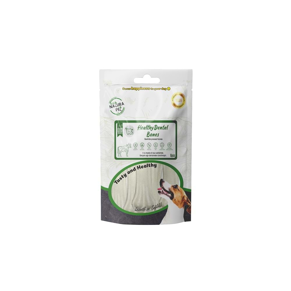 Eco Natura Pet Healty Dental Bones Beyaz Pres Kemik 8cm 6lı 120Gr