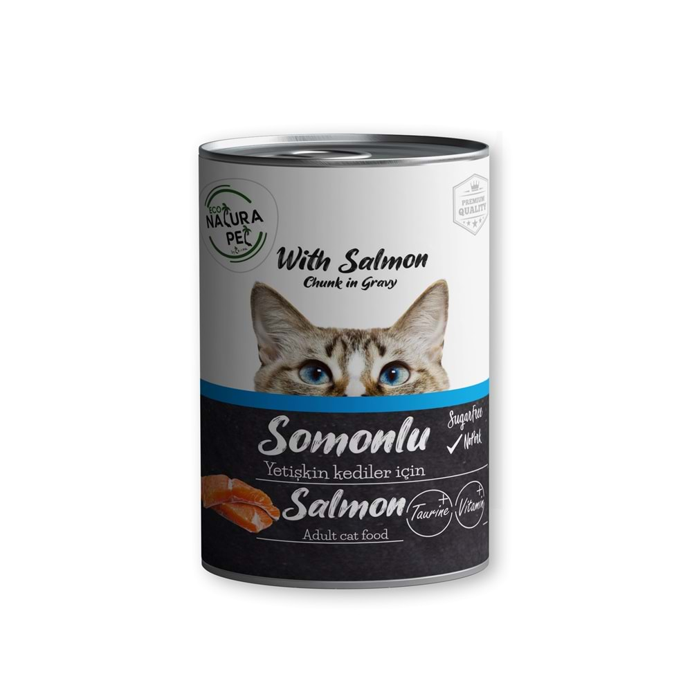 Eco Natura Pet Somonlu Yetişkin Kedi Konservesi Gravy 400 Gr