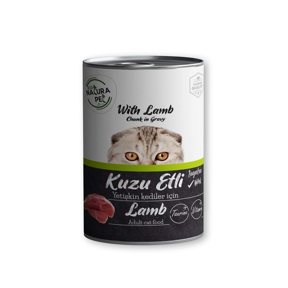 Eco Natura Pet Kuzu Etli Yetişkin Kedi Konservesi Gravy 400 Gr