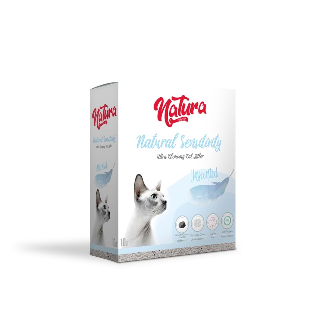 Natura Natural Sensitivity Kokusuz Bentonit Kedi Kumu 10 Lt