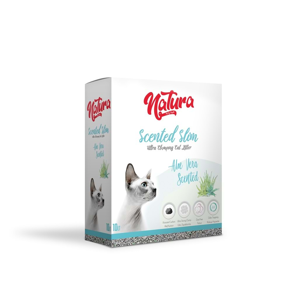 Natura Scented Slim İnce Taneli Aloe Vera Kokulu Kedi Kumu 10 Lt