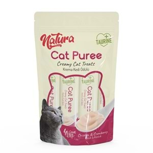 Natura Cat Puree Tavuk & Kızılcık 5x12gr