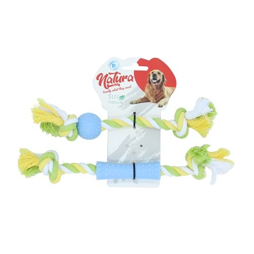 Natura İkili Yavru Köpek Plastikli Diş Kaşıma Halat Set PTH-034