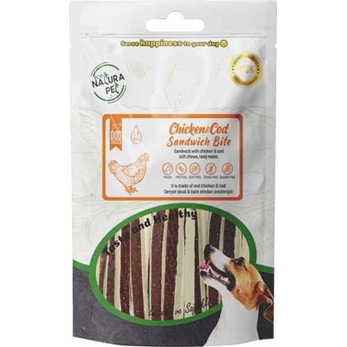 Eco Natura Pet Chicken&Cod Sandwich Tavuklu Sandviç Köpek Ödülü 100Gr
