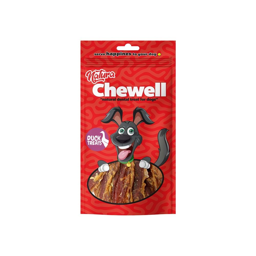 Natura Chewell Duck Strips Yumuşak Ördek eti Dilim Köpek Ödülü 80 Gr
