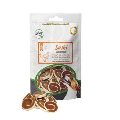 Eco Natura Pet Sushi Yumuşak Tavuk Etli Yuvarlak Köpek Ödülü 100 Gr