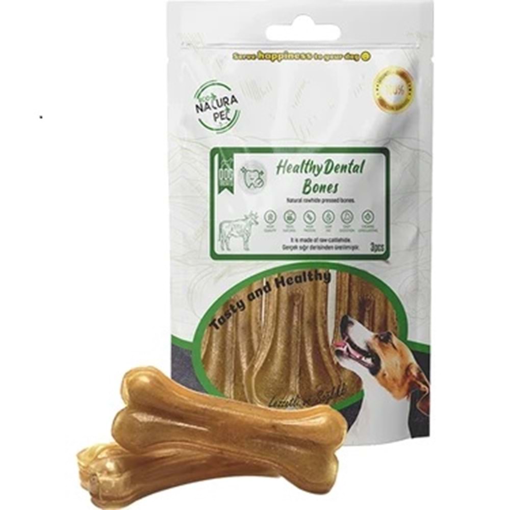 Eco Natura Pet Healty Dental Bones Natural Pres Kemik 13cm 3lü 180Gr