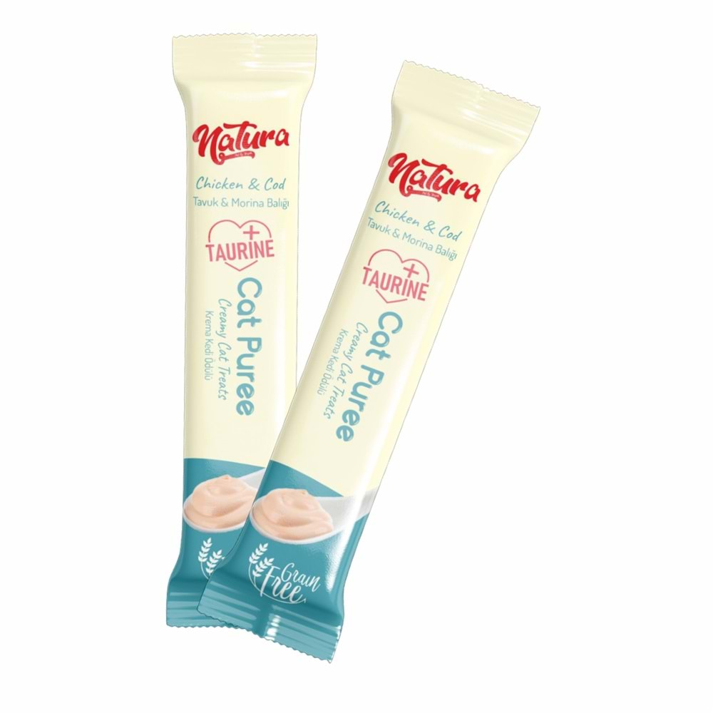 Natura Cat Puree Tavuk & Morina 5x12gr