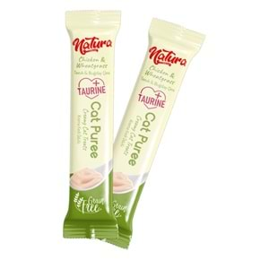 Natura Cat Puree Tavuk & Buğday Çimi 5x12gr